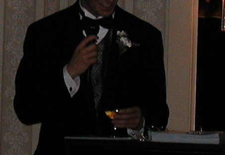 Stephen makes the toast to the newly weds.