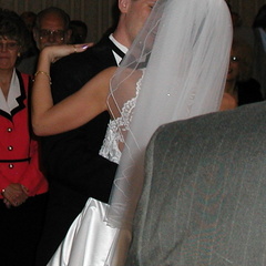 Bob and Claudine take a moment for their first dance.