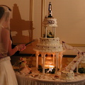 The traditional cutting of the cake.