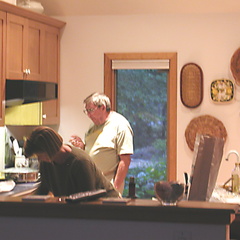 Dad and Penny cooking...