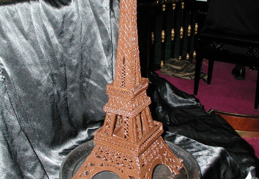 A chocolate Eiffel Tower