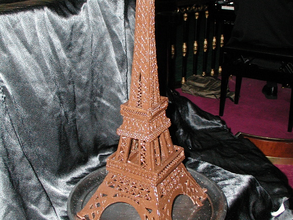 A chocolate Eiffel Tower