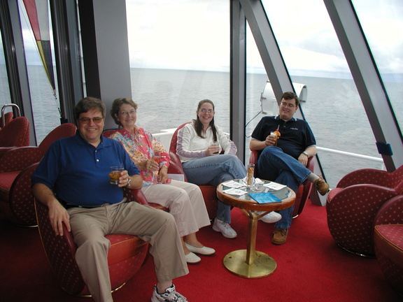 All of us at the Spinnaker Lounge, on the NCL Star.