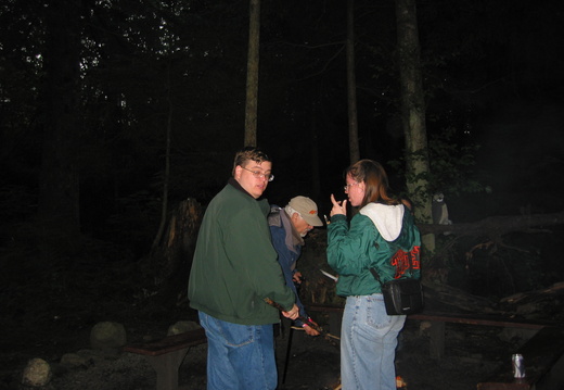 Brian and Erica at the camp fire for smores at the salmon bake.