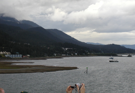 The left side of Juneau on the way into port.