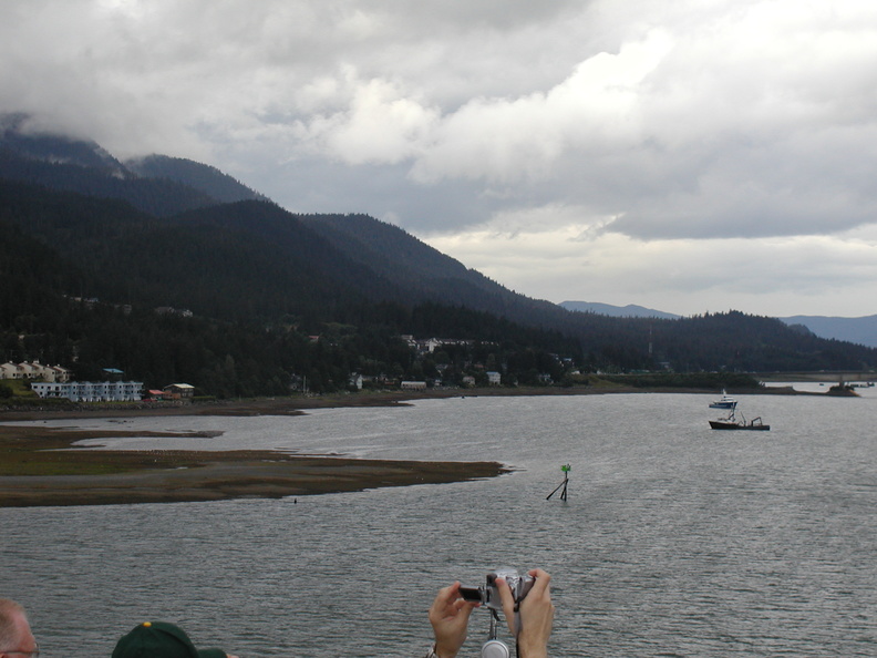 The left side of Juneau on the way into port.