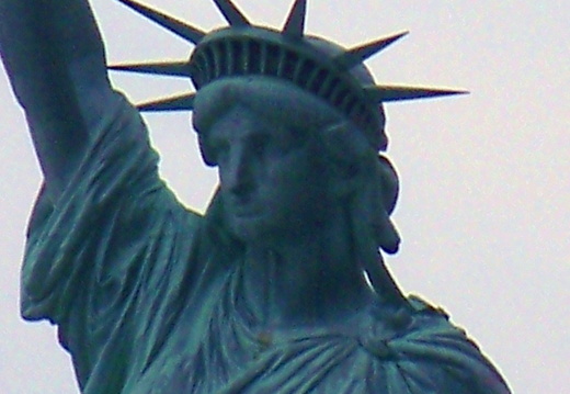 Lady Liberty's face close up