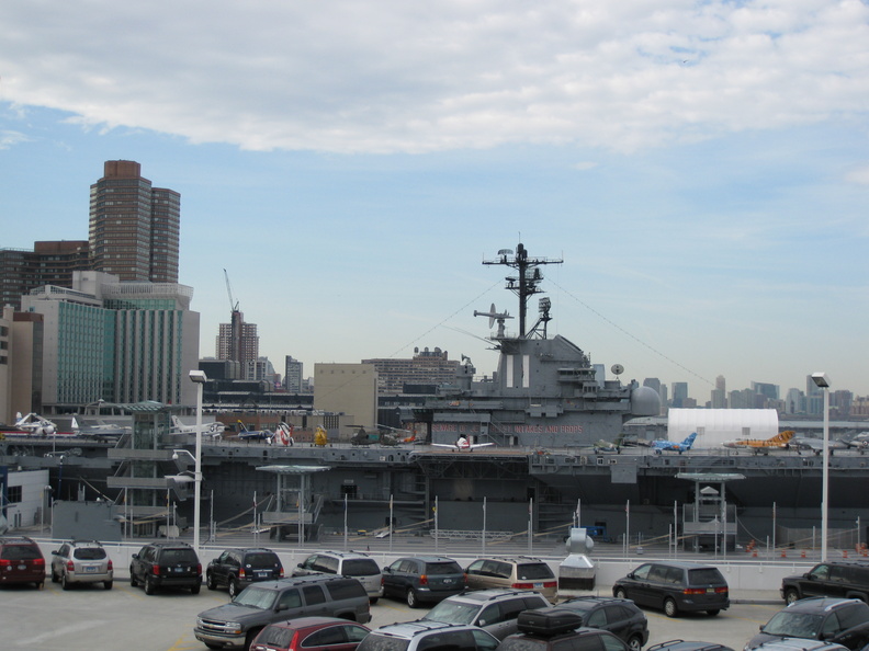 USS Intrepid Museum with many planes...