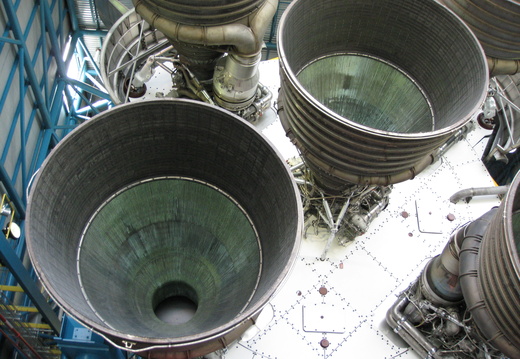 Head-on view of the rocket engines