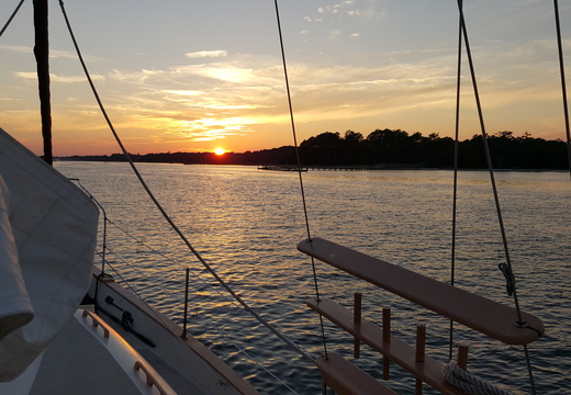 Sunset while sailing on the Enchantress