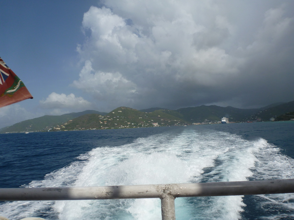 Leaving the ship down the Sir Francis Drake Channel to Spanish Town: Virgin Gorda