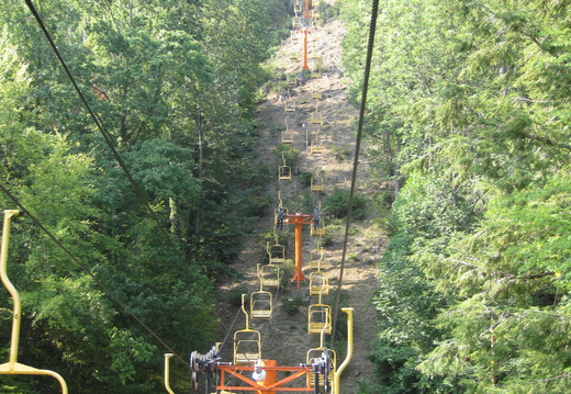The SkyLift goes up the side of Crockett Mountain