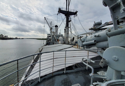 View from one of the 20mm caliber Oerlikon guns