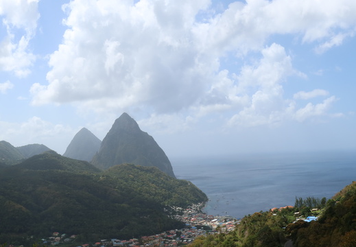 Overlooking Soufriere and the Pitons