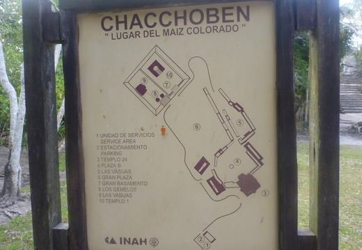 Chacchoben Ruins map