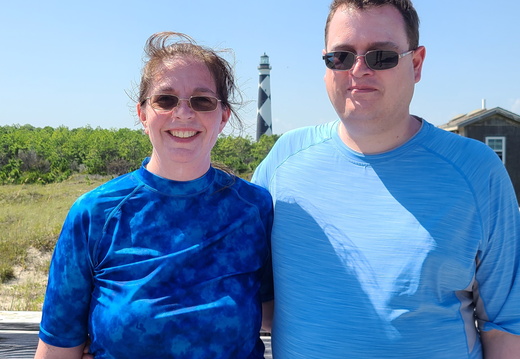 Us with Cape Liberty Lighthouse