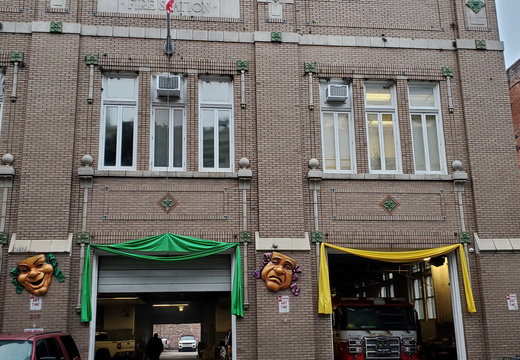 The fire station's decorations