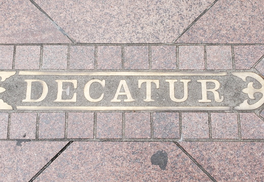 Decatur - this is how street signs are done - in sidewalks