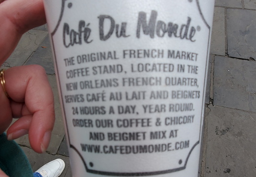 Saying on the Café Du Monde cups